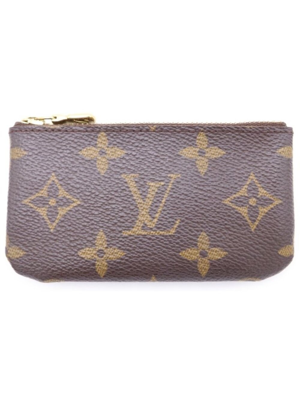 Louis Vuitton Monogram Pochette Cles Zip Coin Case Brown - Picture 1 of 6